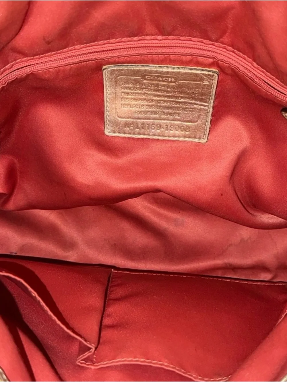 Rare Y2K Coach Metallic Whipstitch Leather Shoulder Bag Platinum Vintage READ - Picture 10 of 11